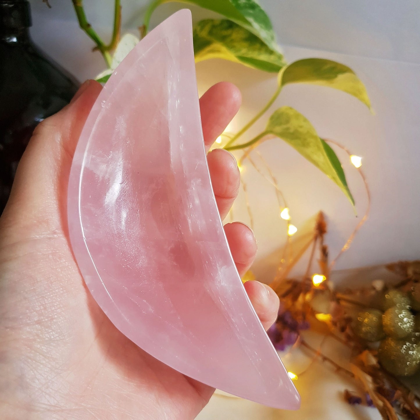 Rose Quartz Moon Trinket Bowl #5