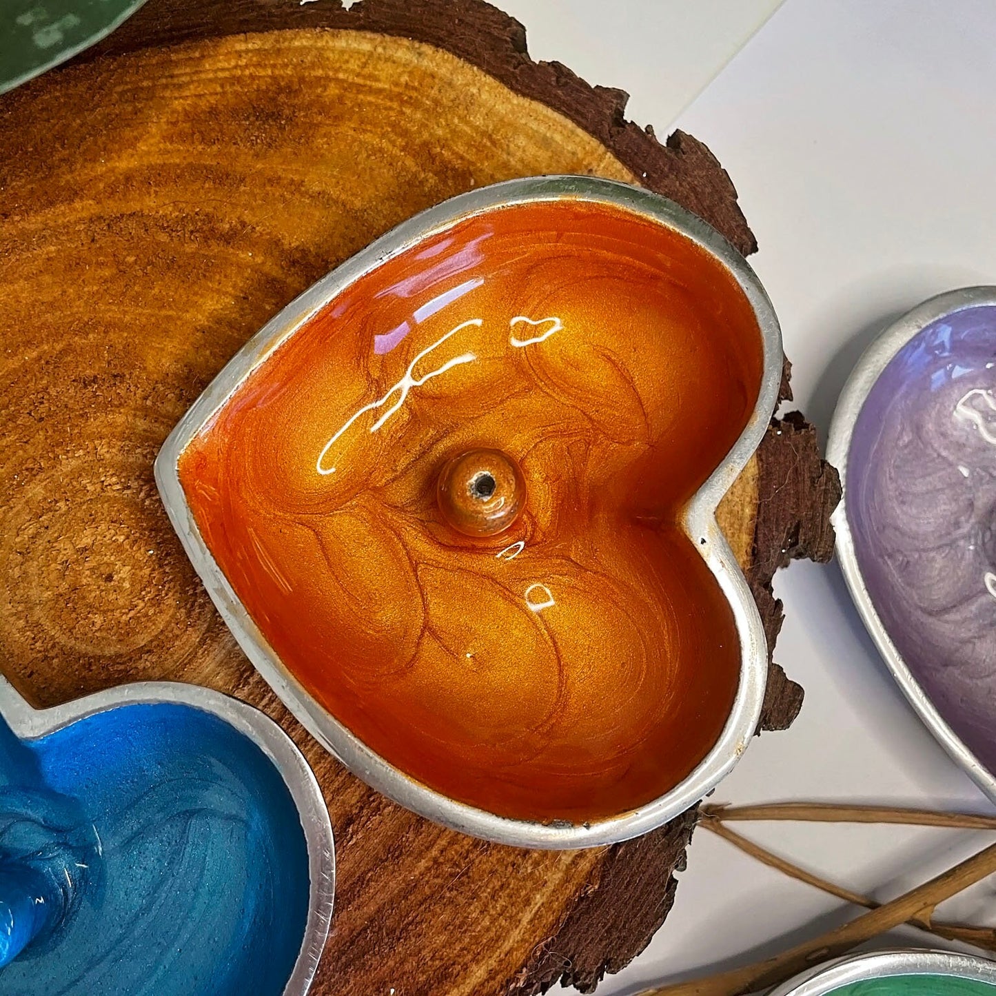 Hand Painted Incense Heart Bowl