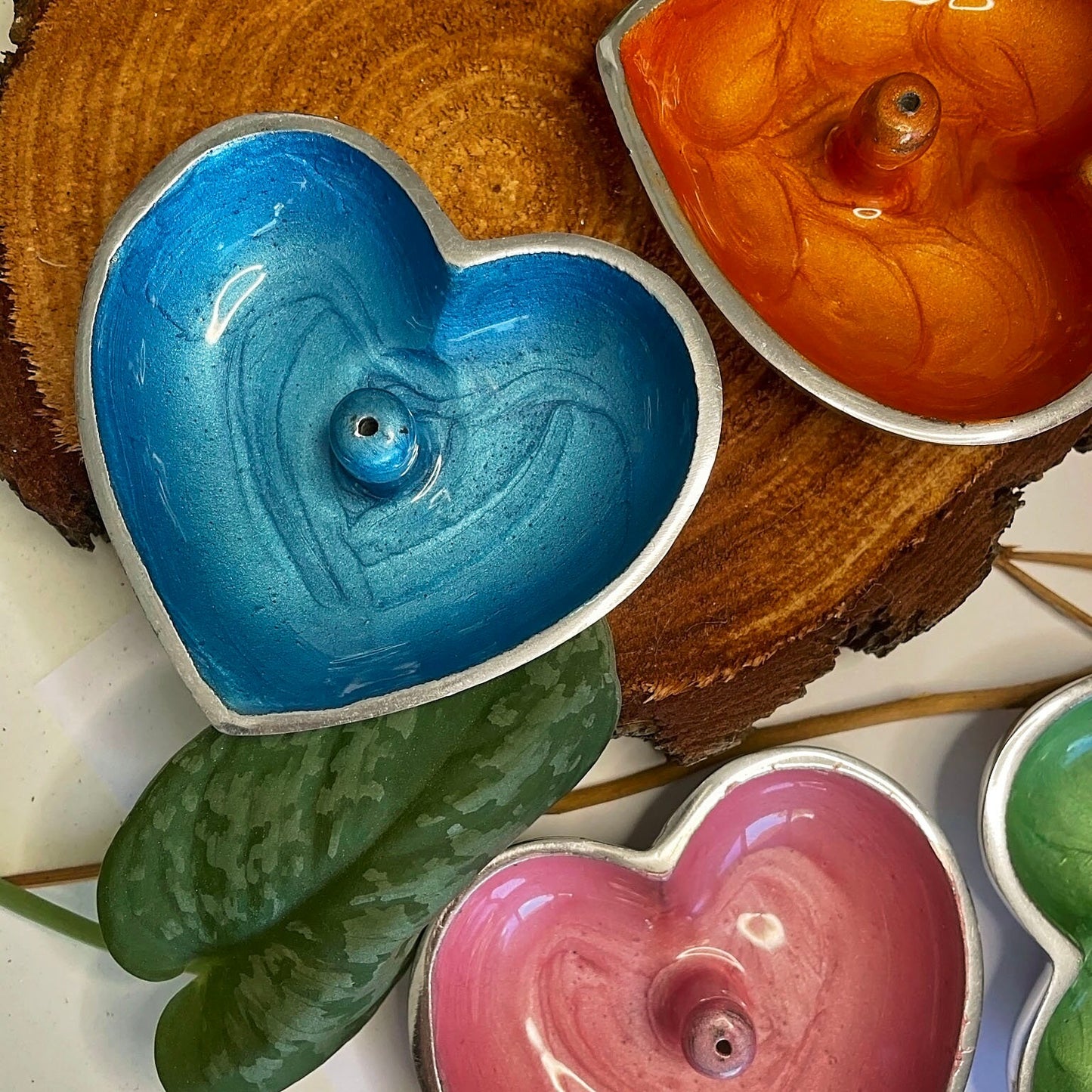 Hand Painted Incense Heart Bowl