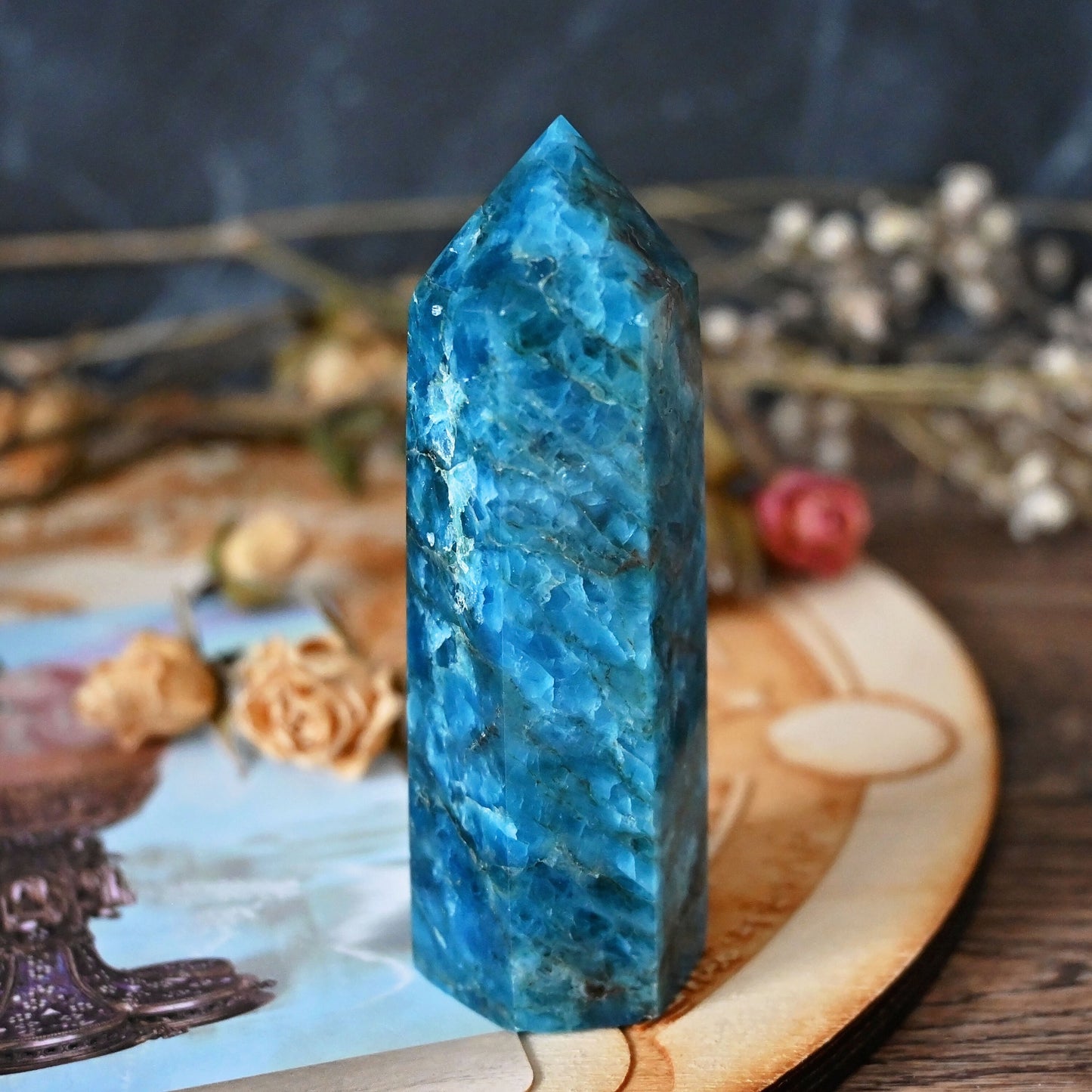 Blue Apatite Polished Point #2