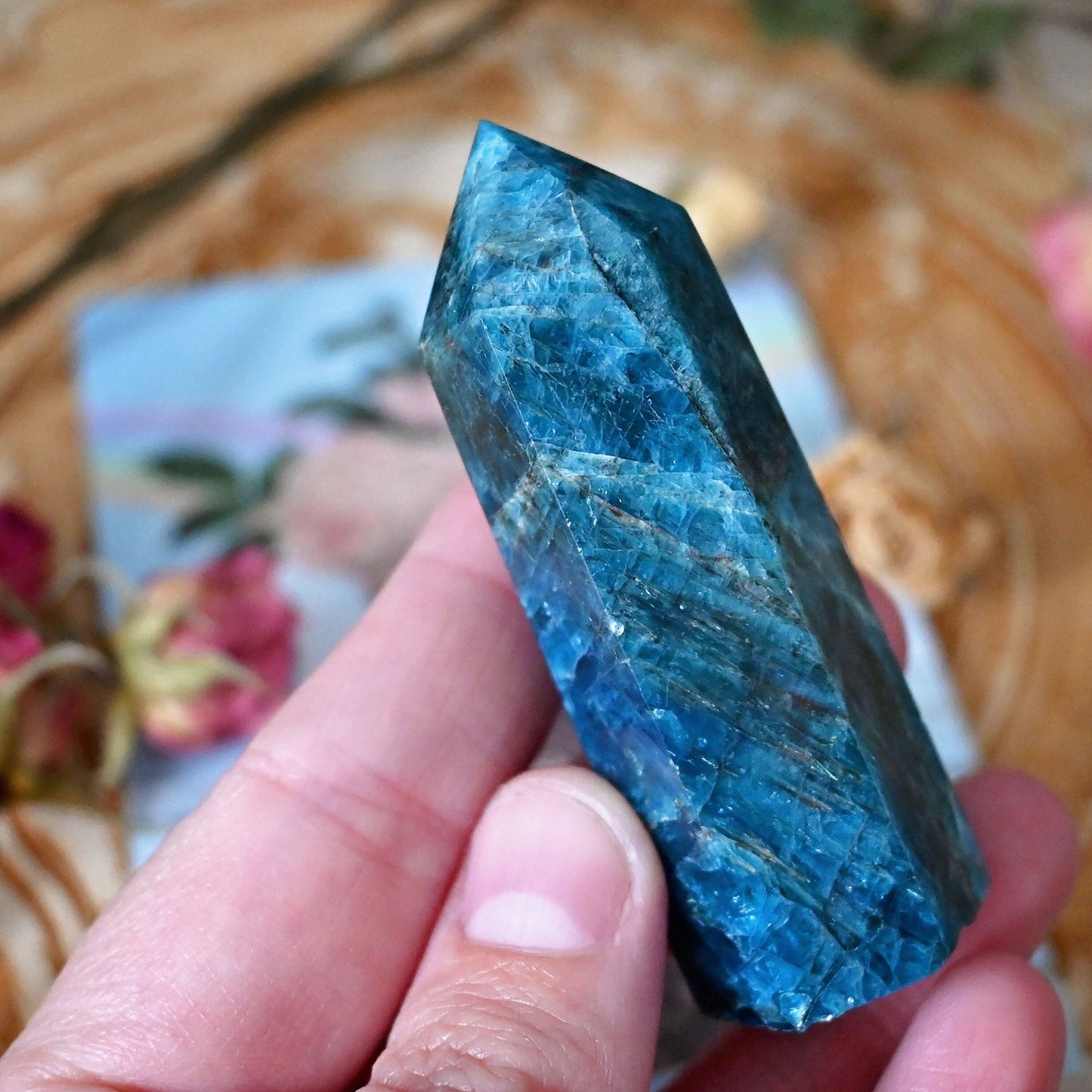 Blue Apatite Polished Point #4