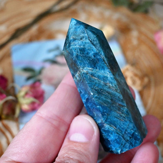 Blue Apatite Polished Point #4