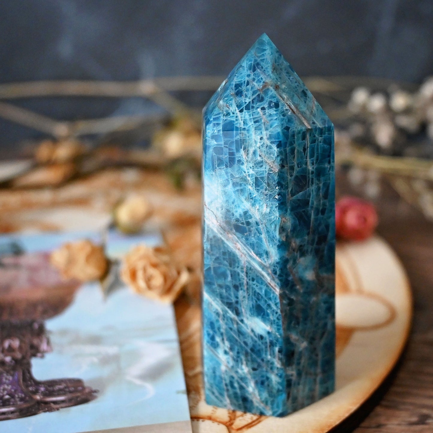 Blue Apatite Polished Point #6