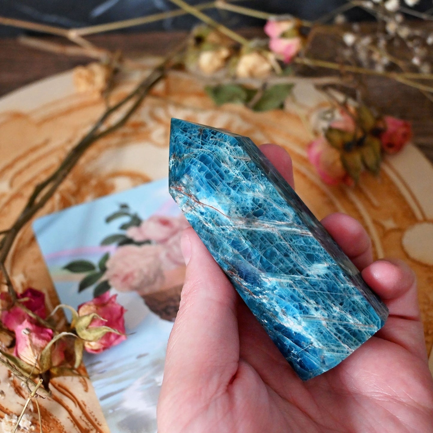 Blue Apatite Polished Point #6