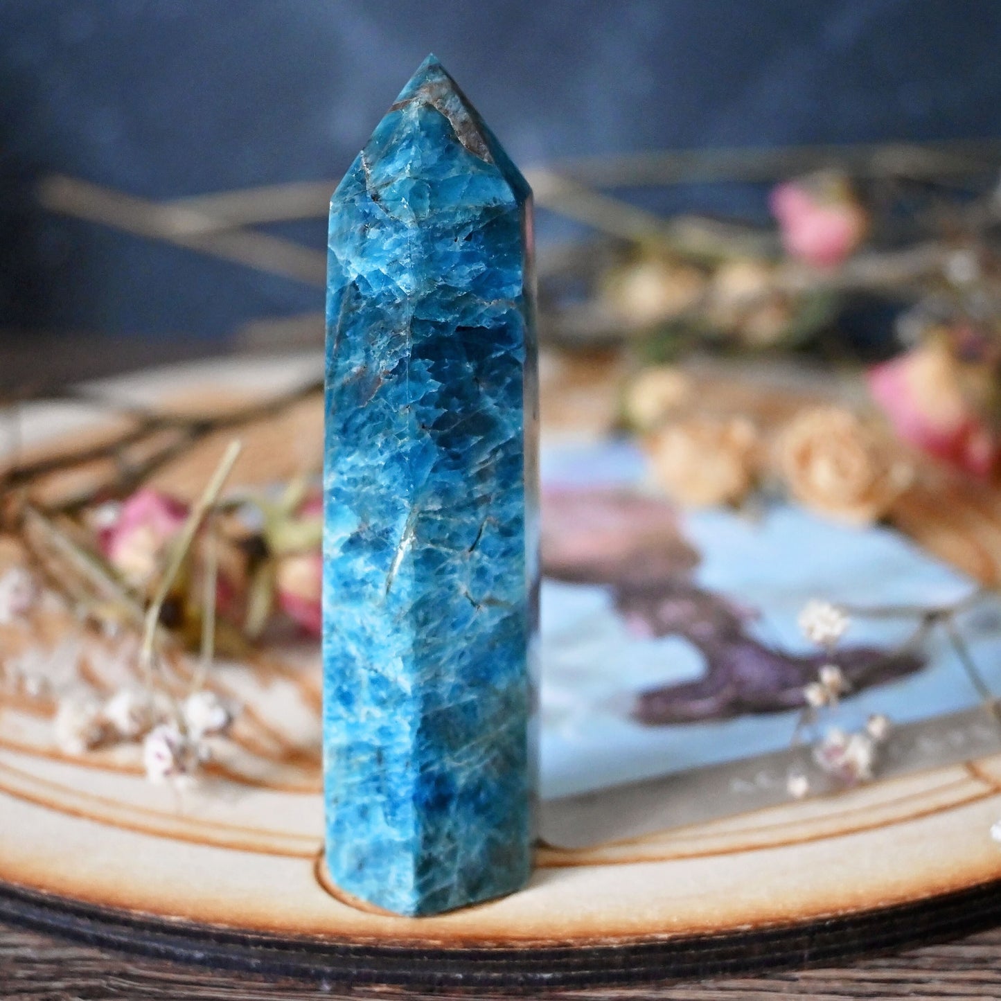 Blue Apatite Polished Point #7