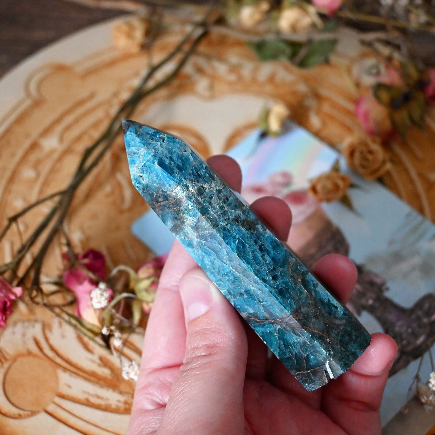 Blue Apatite Polished Point #9