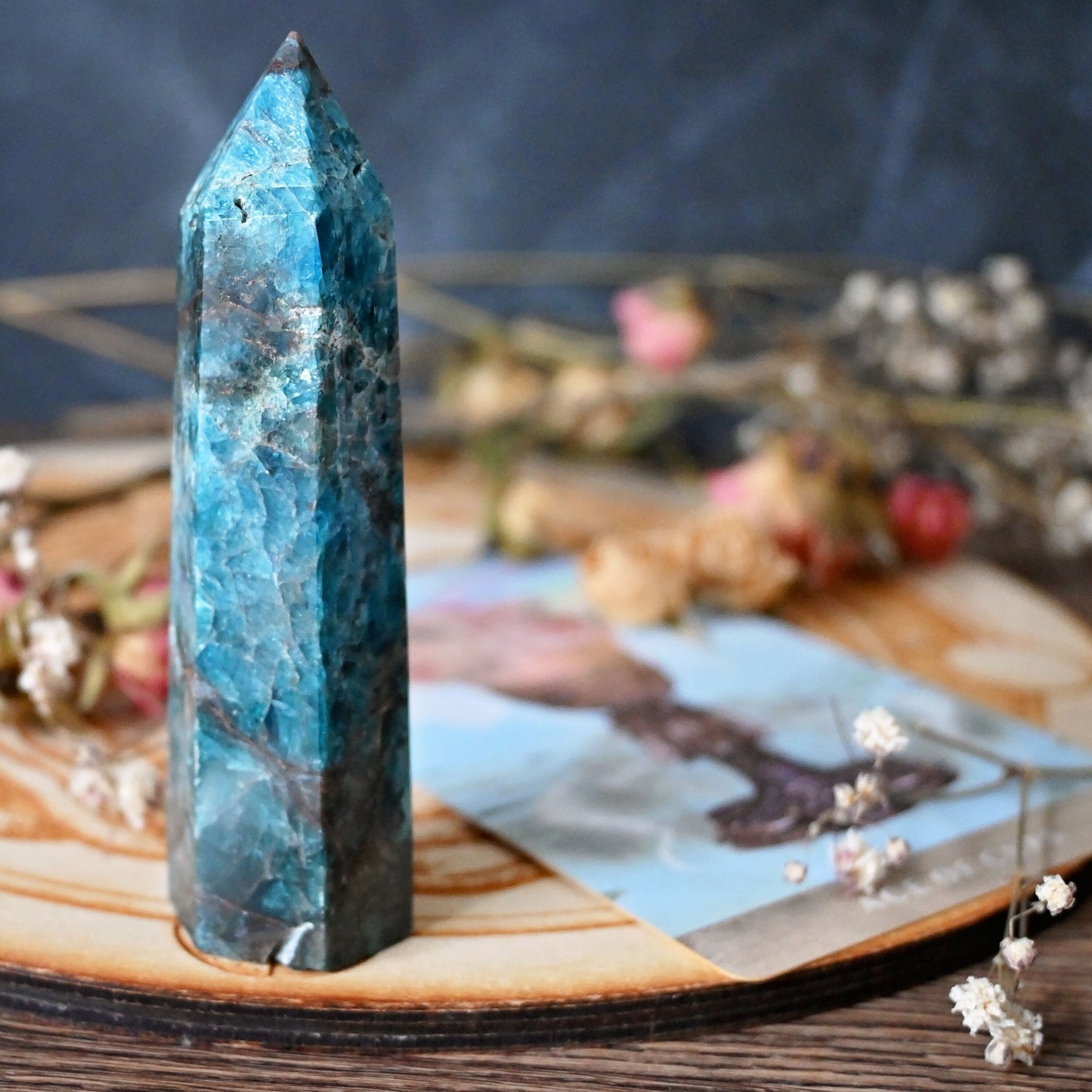 Blue Apatite Polished Point #9