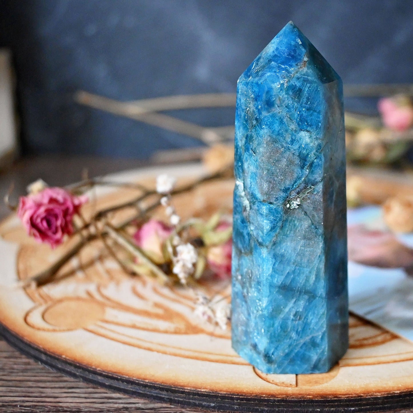 Blue Apatite Polished Point #10