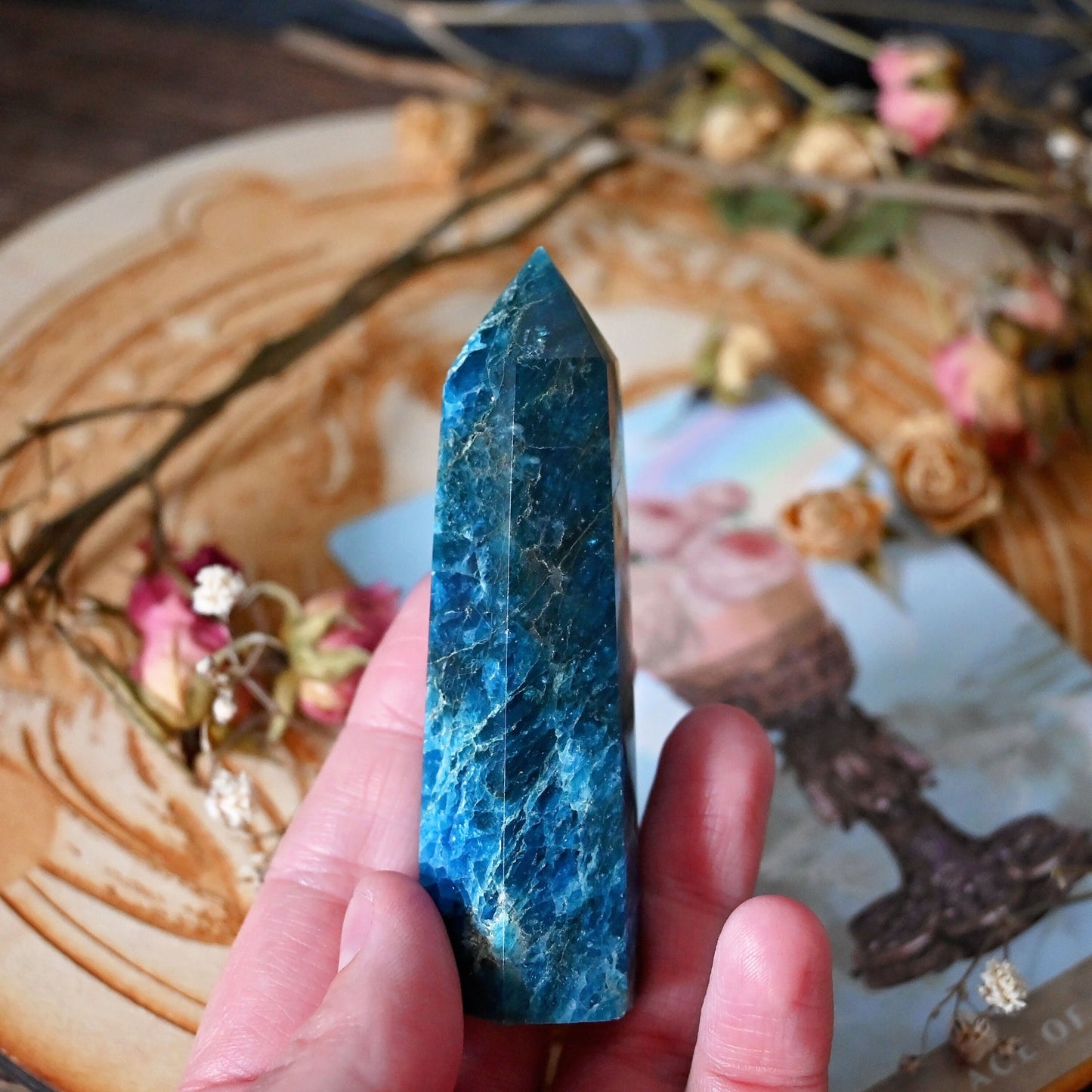 Blue Apatite Polished Point #11