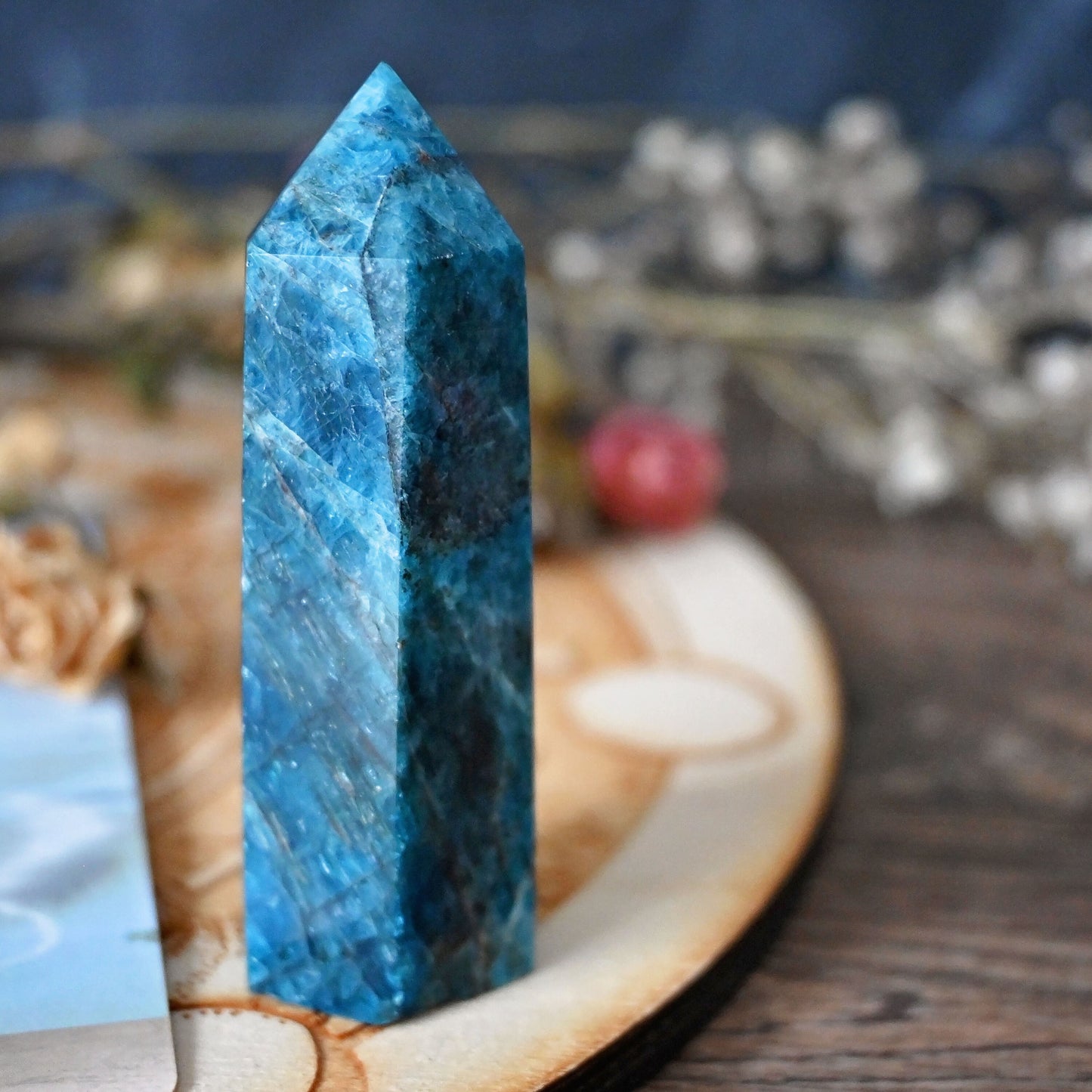 Blue Apatite Polished Point #4