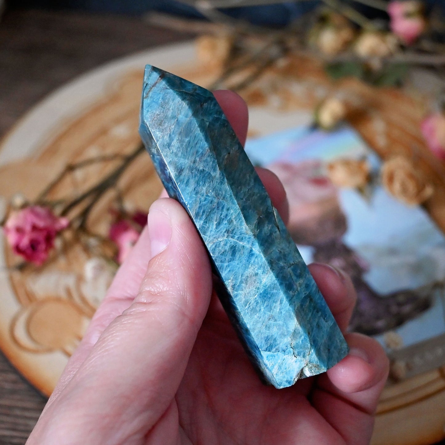 Blue Apatite Polished Point #7