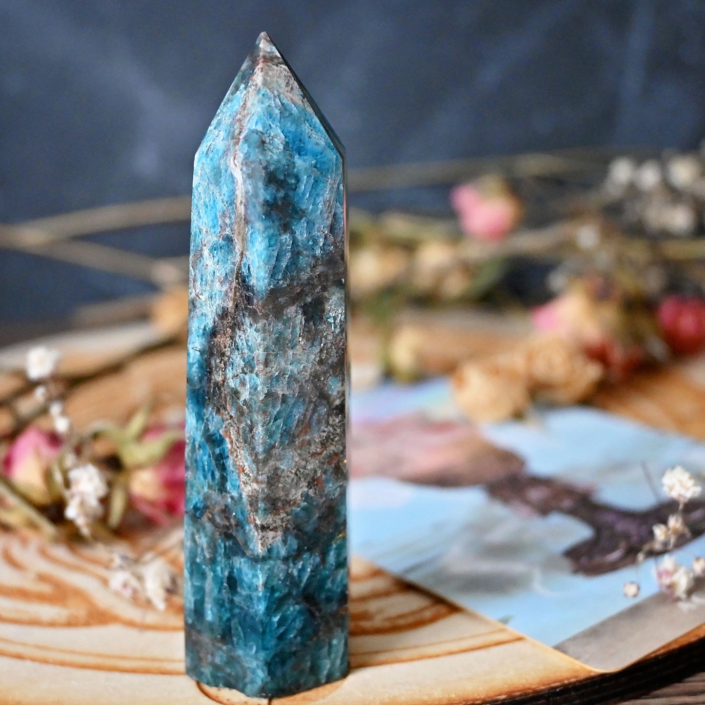 Blue Apatite Polished Point #9