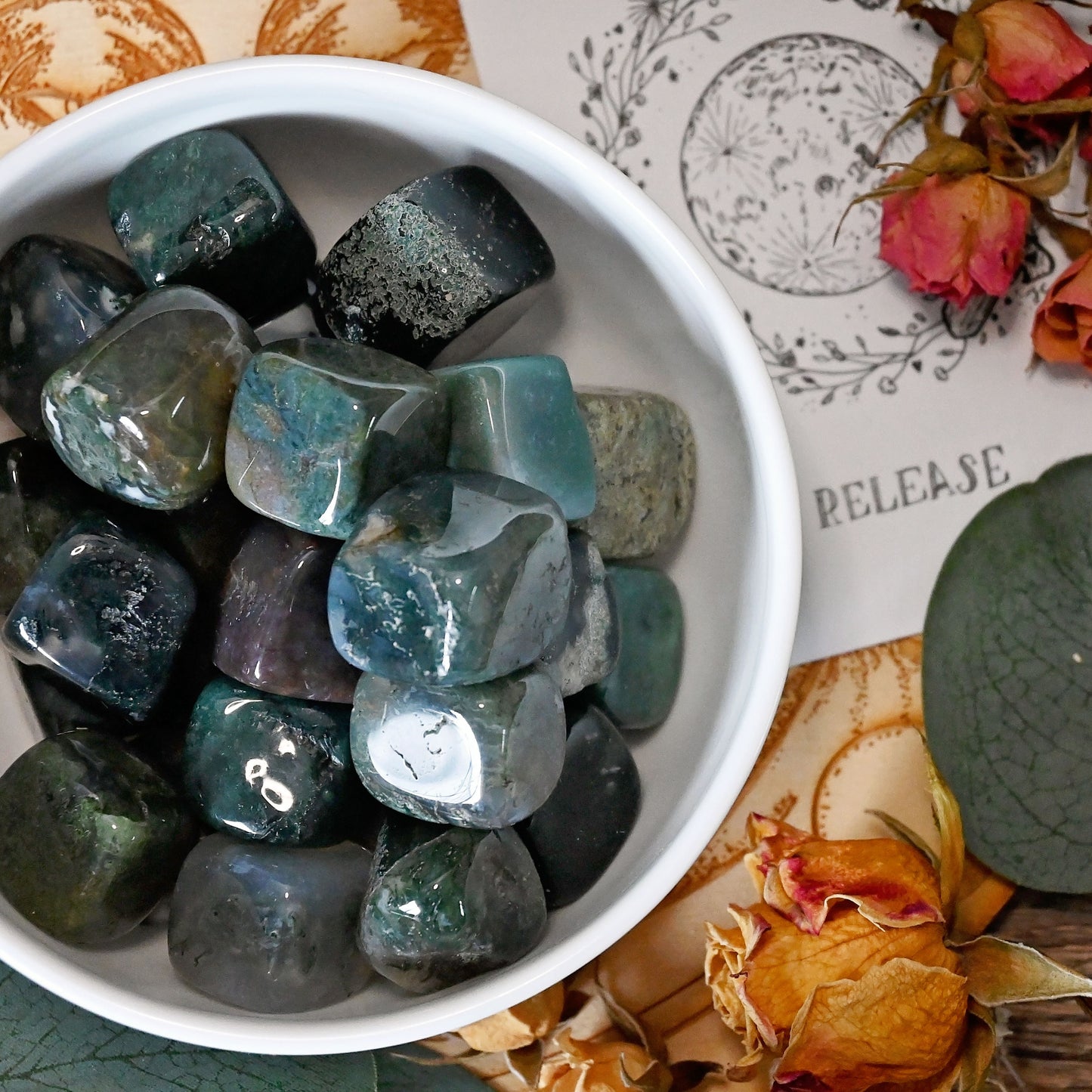 Moss Agate Tumbles - Small