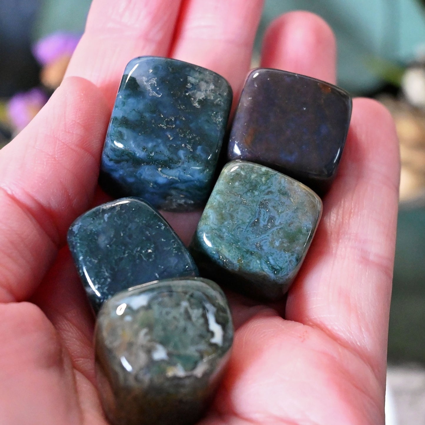 Moss Agate Tumbles - Small