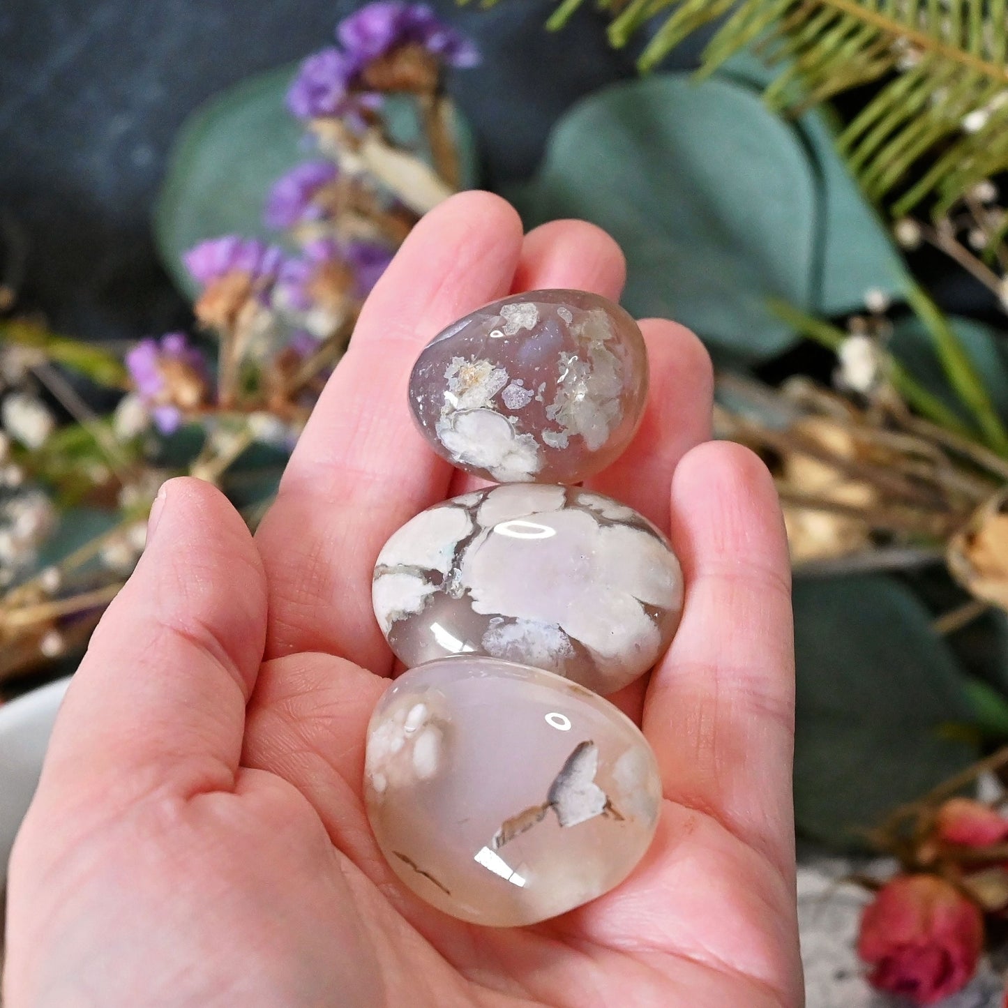 Flower Agate Tumbles - Large