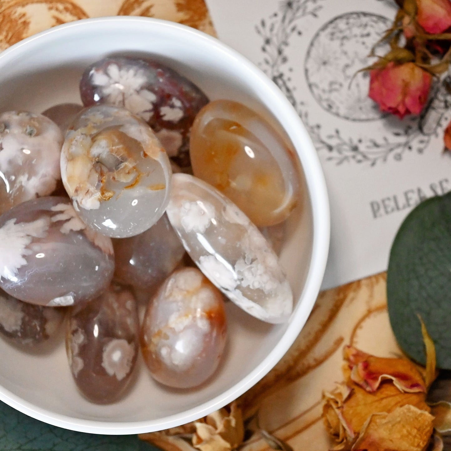 Flower Agate Tumbles - XXLarge