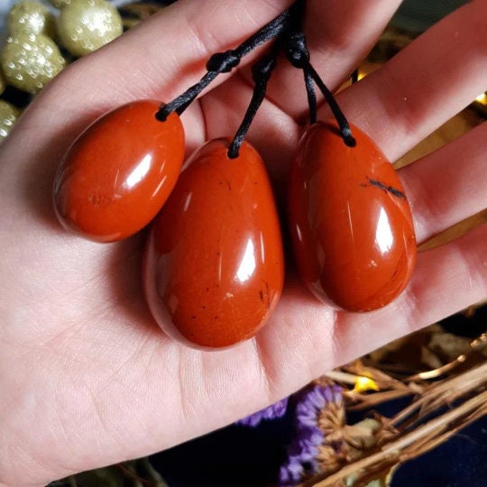 Red Jasper Yoni Egg Set