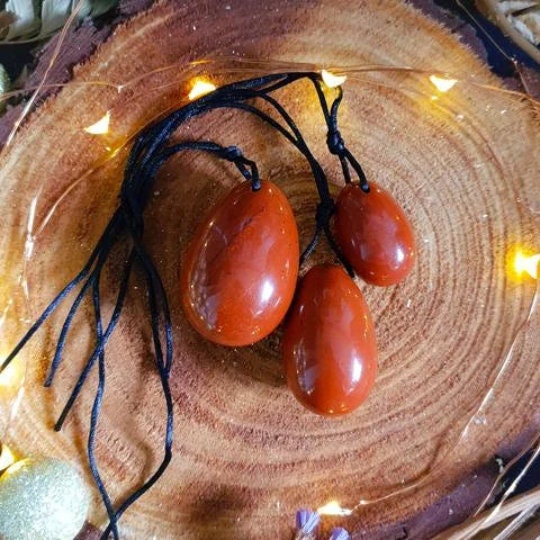Red Jasper Yoni Egg Set