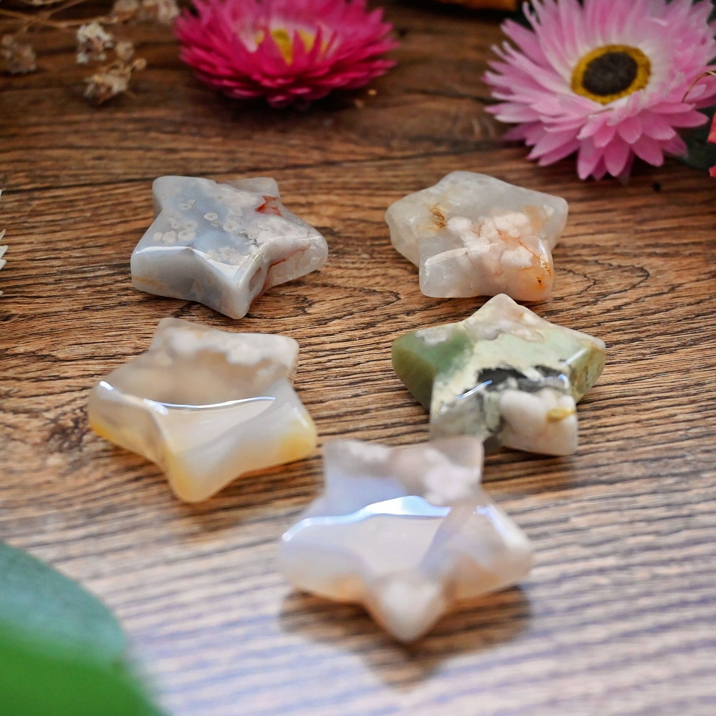 Mini Polished Star - Flower Agate