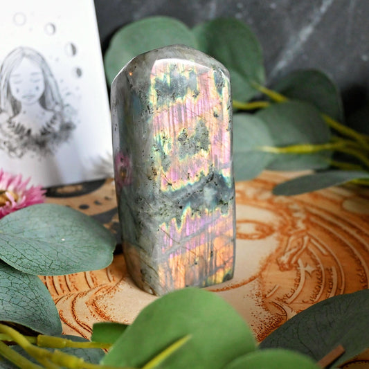 Labradorite Standing Freeform with Purple Flash