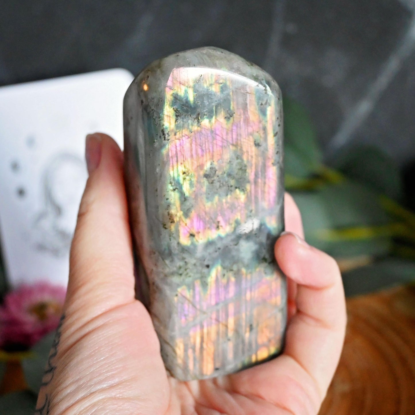 Labradorite Standing Freeform with Purple Flash