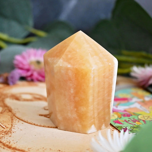 Orange Calcite Polished Point #1