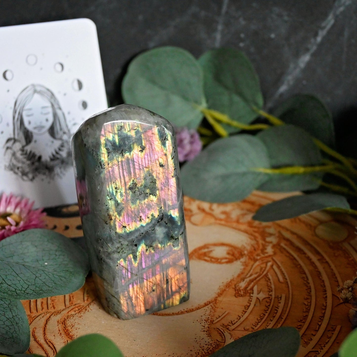 Labradorite Standing Freeform with Purple Flash