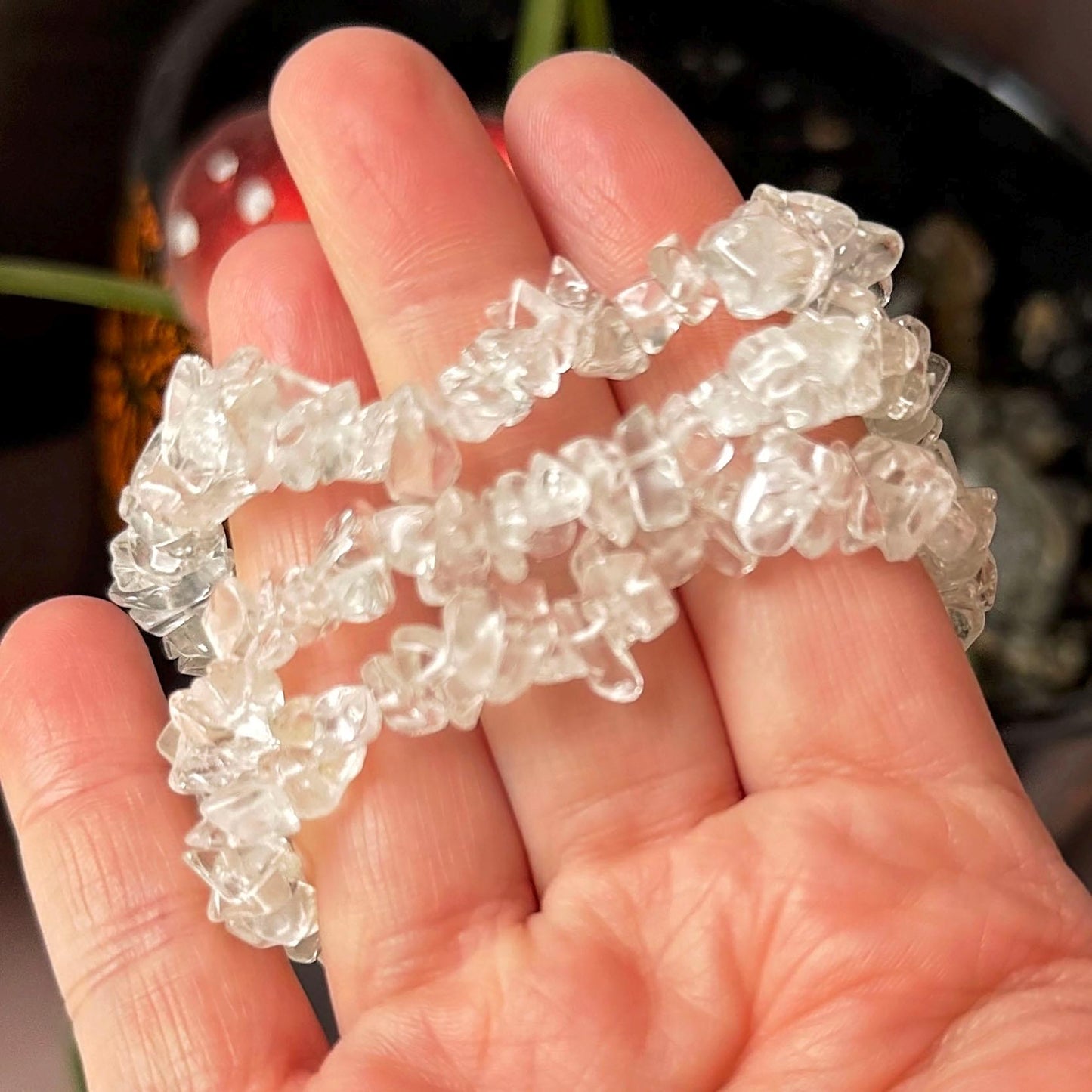 Clear Quartz Crystal Chip Bracelet