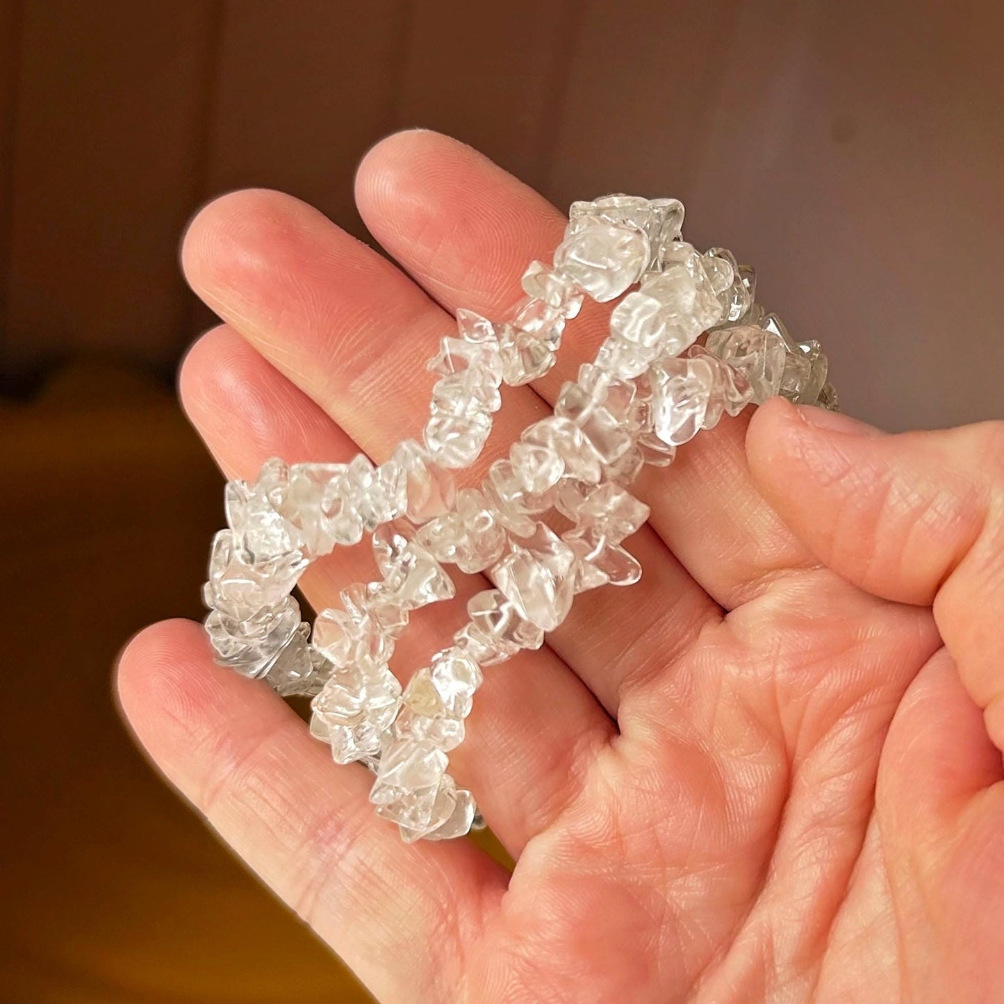 Clear Quartz Crystal Chip Bracelet